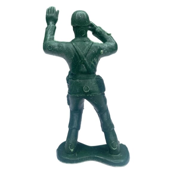 Large Tan & Green Plastic Army Men 3 3/4 - 4 Inches Tall Lot of 6 - Picture 2 of 13